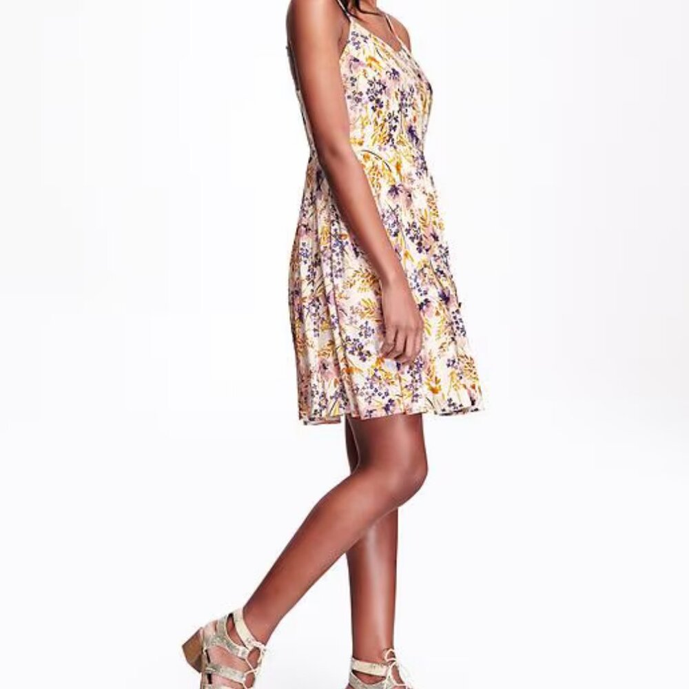 Old Navy Floral Mini Dress - Yellow and Purple